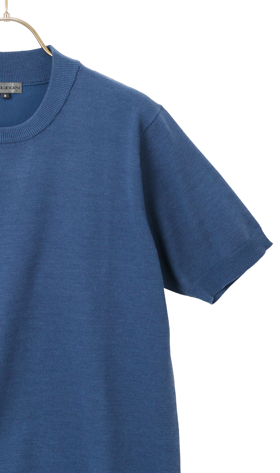 コットンコーデュラ半袖ニットＴ【オペラネック】 ネイビー M