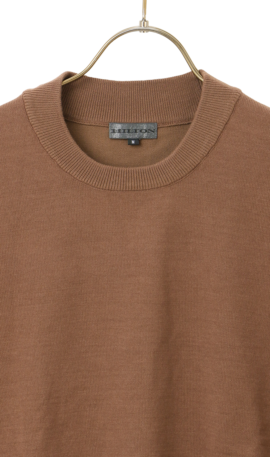 コットンコーデュラ半袖ニットT【オペラネック】【WEB限定】 ブラウン S