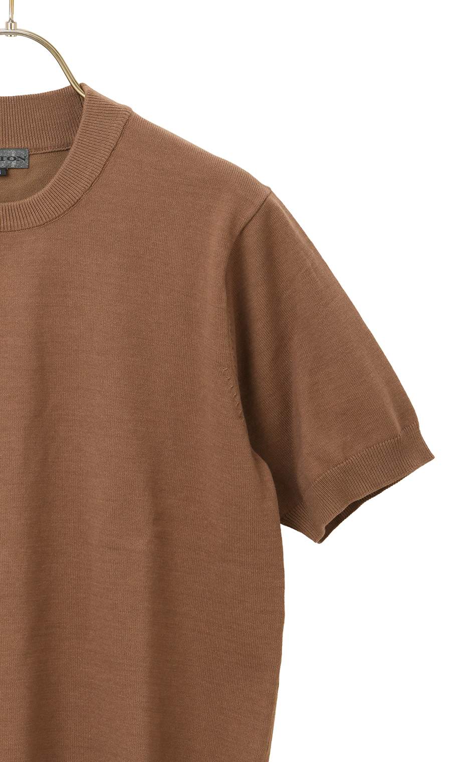 コットンコーデュラ半袖ニットT【オペラネック】【WEB限定】 ブラウン S