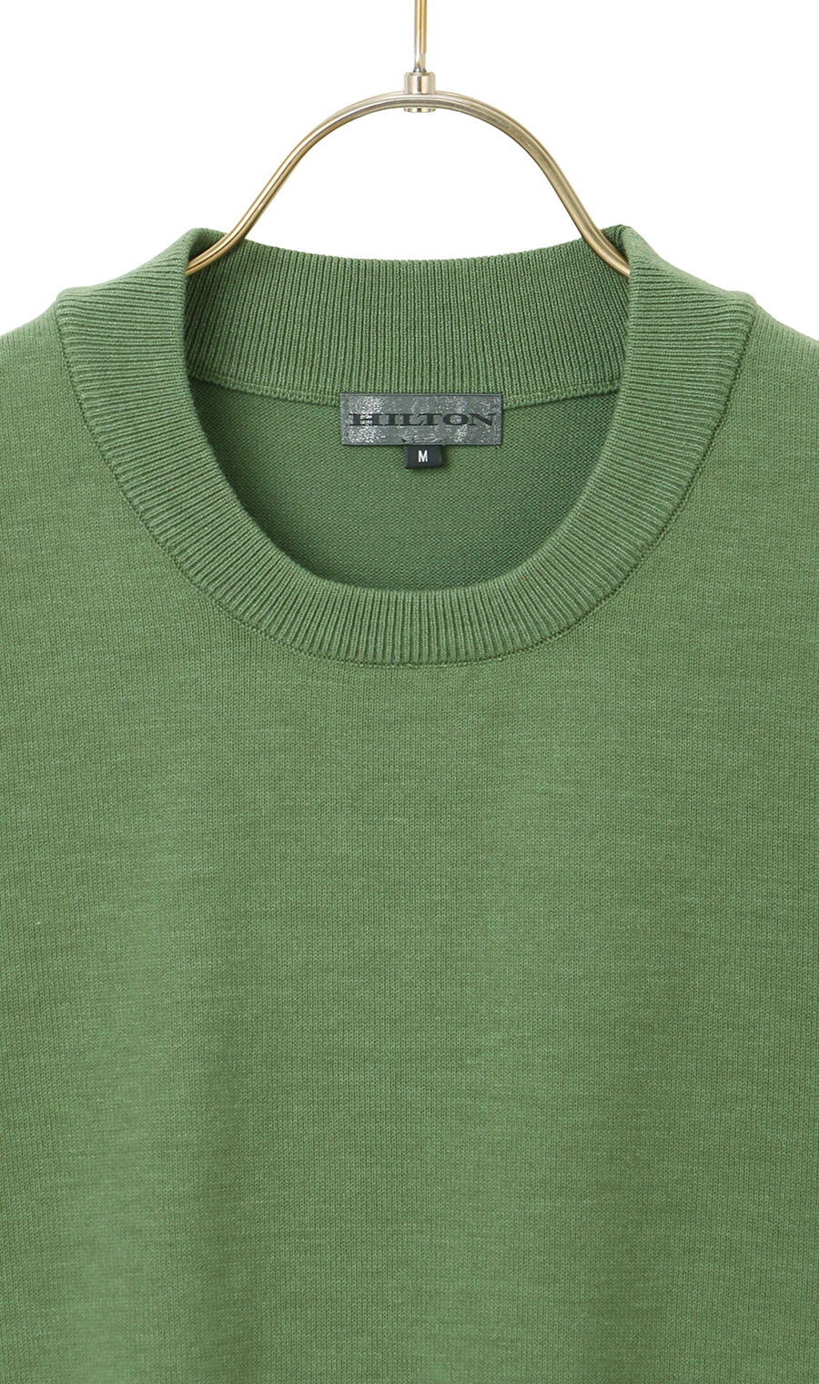 コットンコーデュラ半袖ニットＴ【オペラネック】【WEB限定】 グリーン S