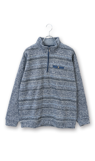 ニットフリースハーフジップトレーナー