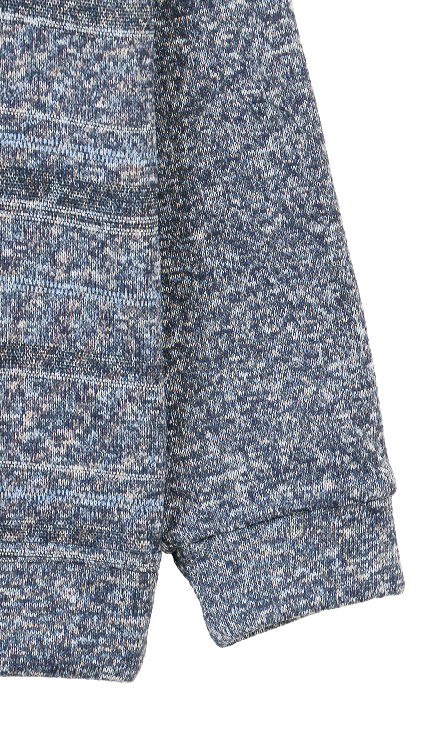 ニットフリースハーフジップトレーナー ブルー M