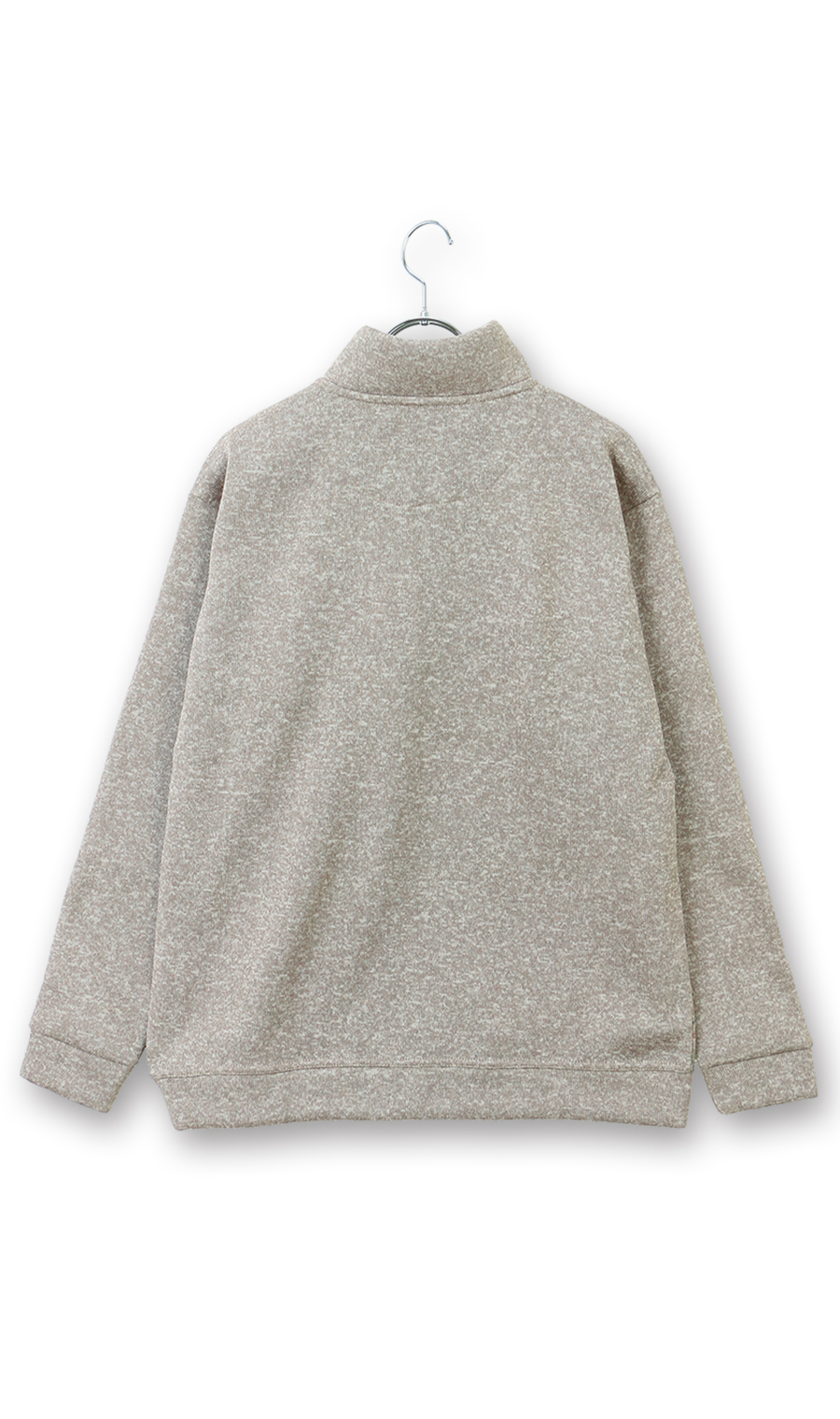 ニットフリースハーフジップトレーナー ベージュ M