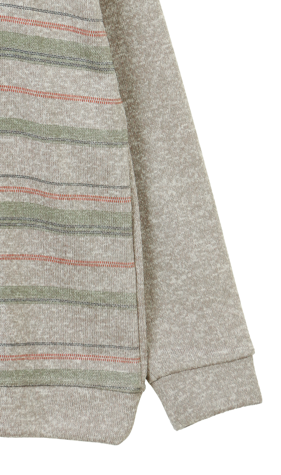 ニットフリースハーフジップトレーナー ベージュ M