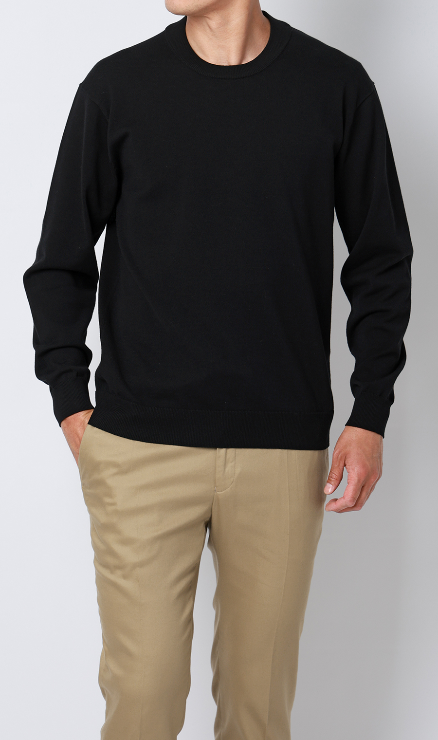 コットンコーデュラ長袖ニットＴ【オペラネック】【TOGA MODEL】【TOGA KNIT】【2026年モデル】 ブラック S