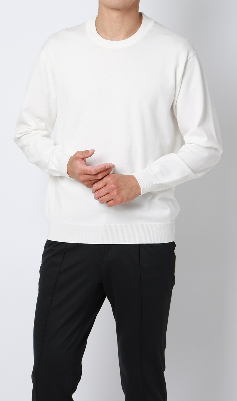 コットンコーデュラ長袖ニットＴ【オペラネック】【TOGA MODEL】【TOGA KNIT】【2026年モデル】 ホワイト S