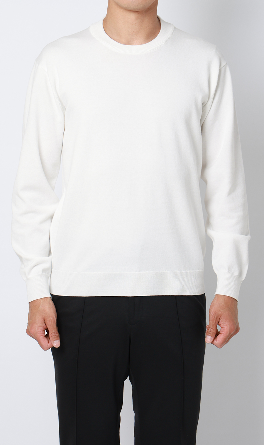 コットンコーデュラ長袖ニットＴ【オペラネック】【TOGA MODEL】【TOGA KNIT】【2026年モデル】 ホワイト S