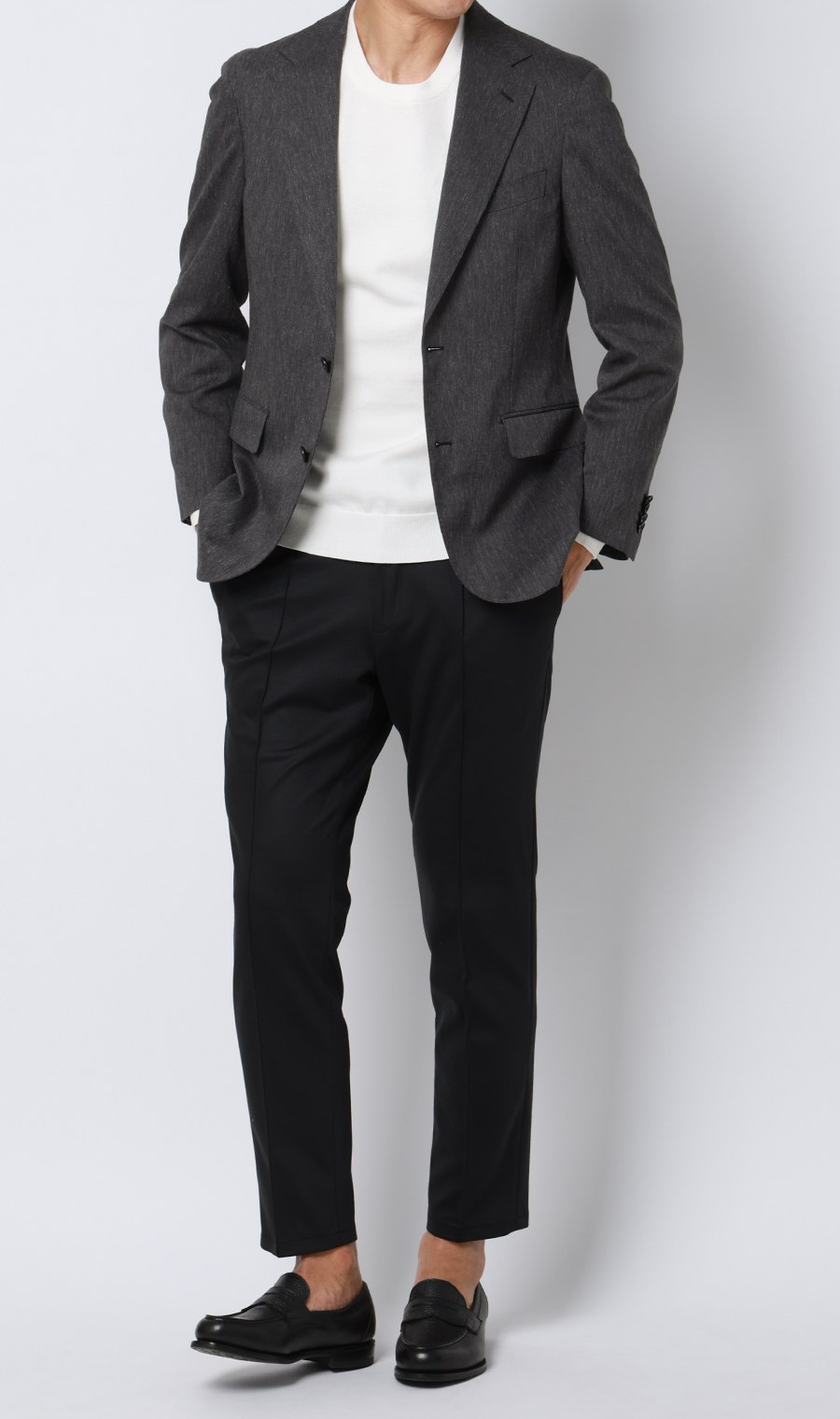 コットンコーデュラ長袖ニットＴ【オペラネック】【TOGA MODEL】【TOGA KNIT】【2026年モデル】 ホワイト S