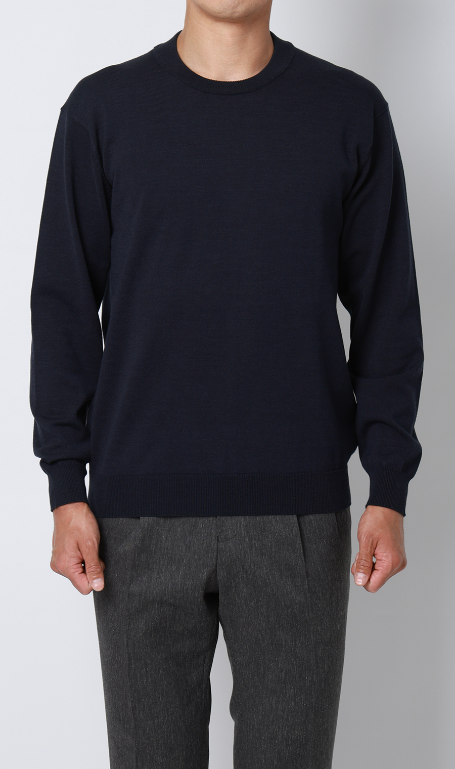 コットンコーデュラ長袖ニットＴ【オペラネック】【TOGA MODEL】【TOGA KNIT】【2026年モデル】 ネイビー S