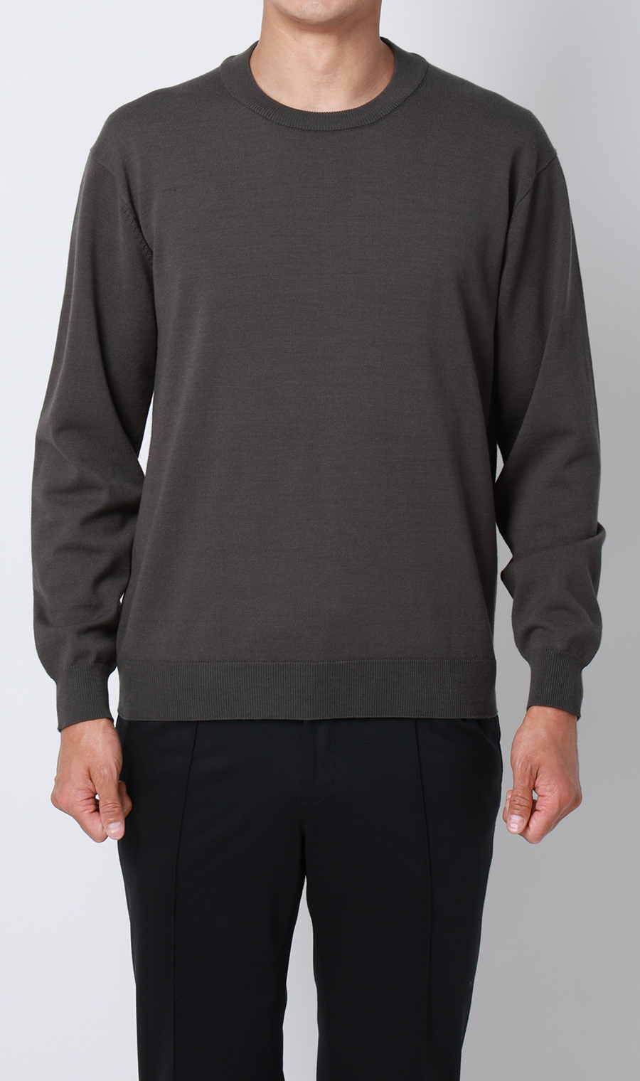 コットンコーデュラ長袖ニットＴ【オペラネック】【TOGA MODEL】【TOGA KNIT】【2026年モデル】 チャコール S