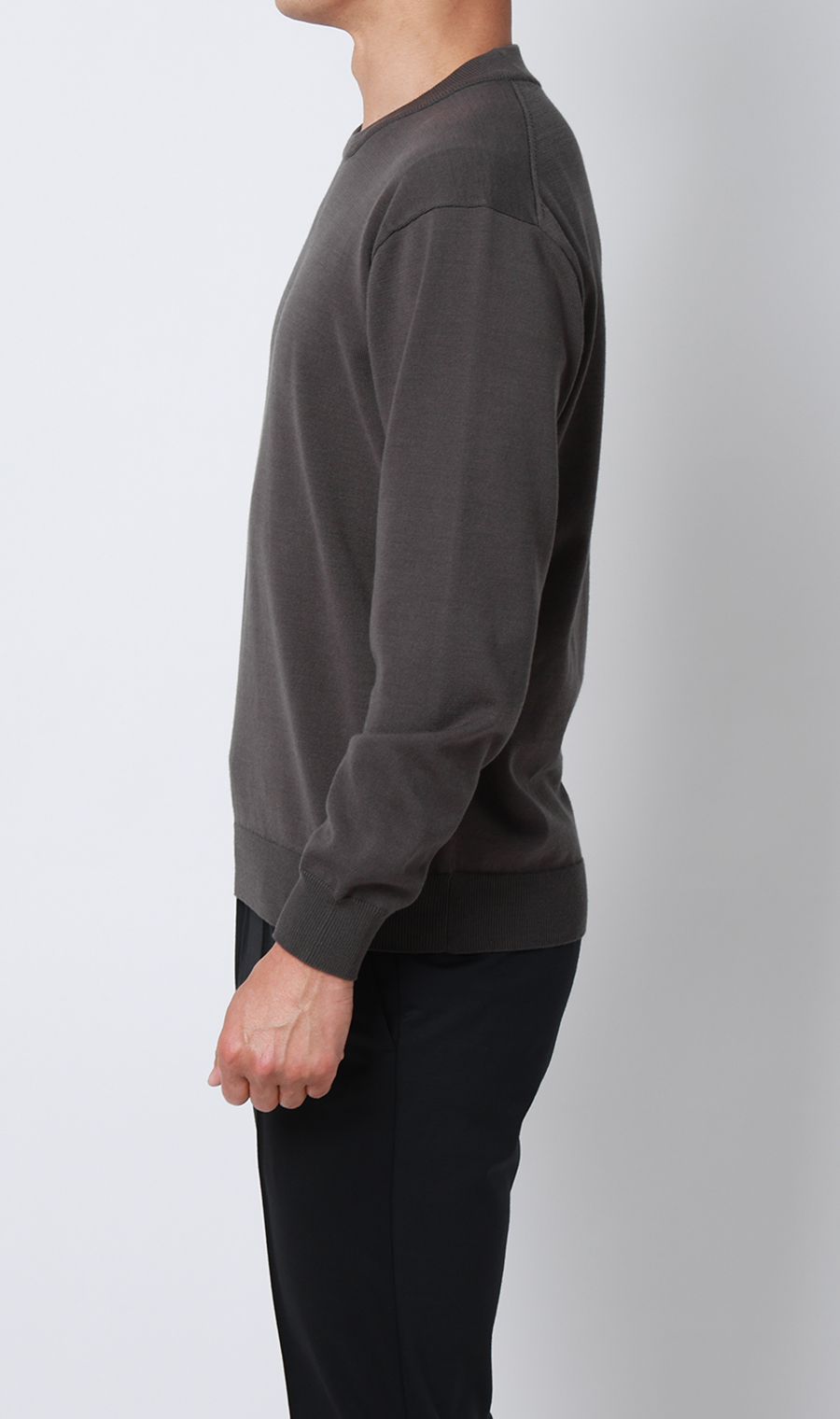 コットンコーデュラ長袖ニットＴ【オペラネック】【TOGA MODEL】【TOGA KNIT】【2026年モデル】 チャコール S