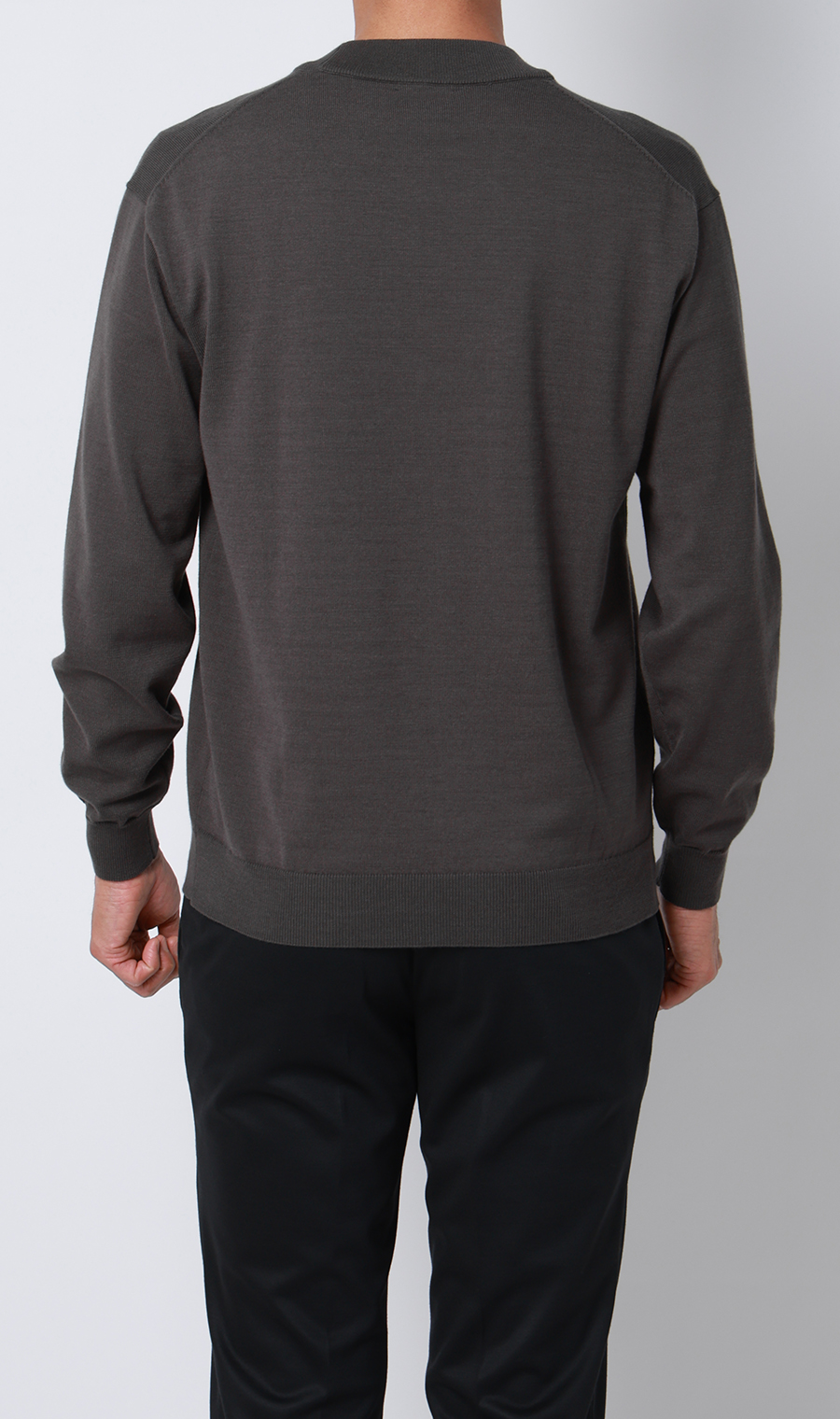 コットンコーデュラ長袖ニットＴ【オペラネック】【TOGA MODEL】【TOGA KNIT】【2026年モデル】 チャコール S