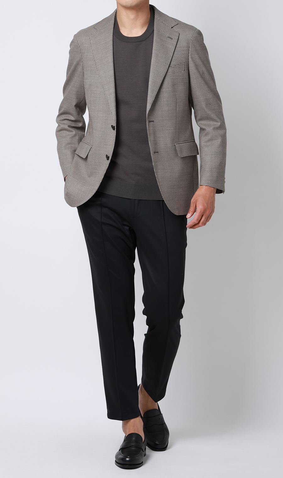 コットンコーデュラ長袖ニットＴ【オペラネック】【TOGA MODEL】【TOGA KNIT】【2026年モデル】 チャコール S