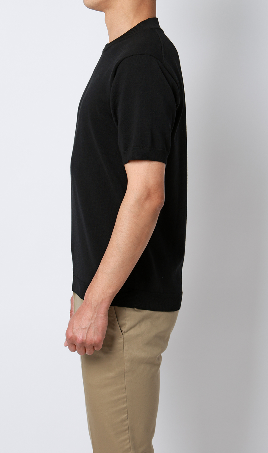 コットンコーデュラ半袖ニットT【オペラネック】【TOGA MODEL】【TOGA KNIT】【2026年モデル】 ブラック S
