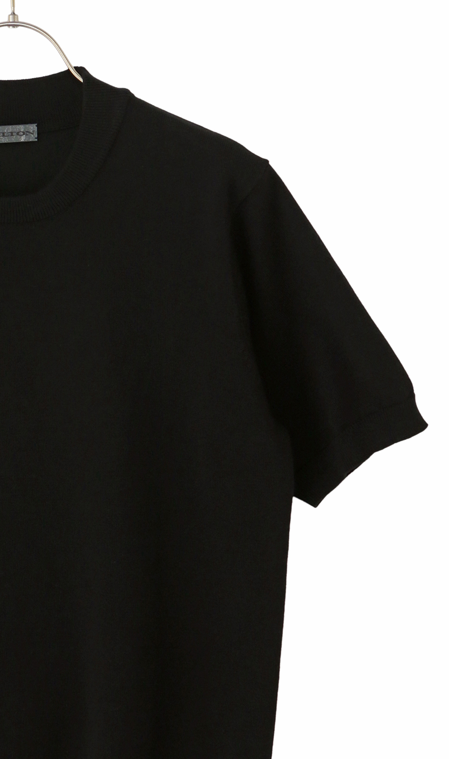 コットンコーデュラ半袖ニットT【オペラネック】【TOGA MODEL】【TOGA KNIT】【2026年モデル】 ブラック S
