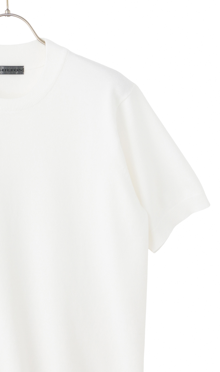 コットンコーデュラ半袖ニットT【オペラネック】【TOGA MODEL】【TOGA KNIT】【2026年モデル】 ホワイト S