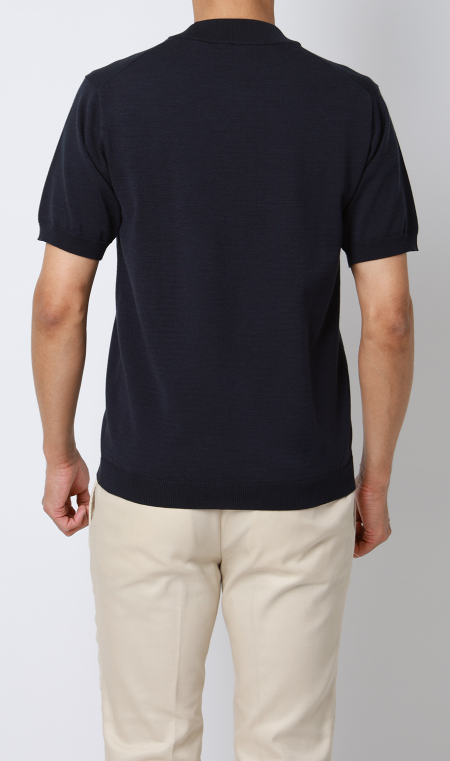 コットンコーデュラ半袖ニットT【オペラネック】【TOGA MODEL】【TOGA KNIT】【2026年モデル】 ネイビー S