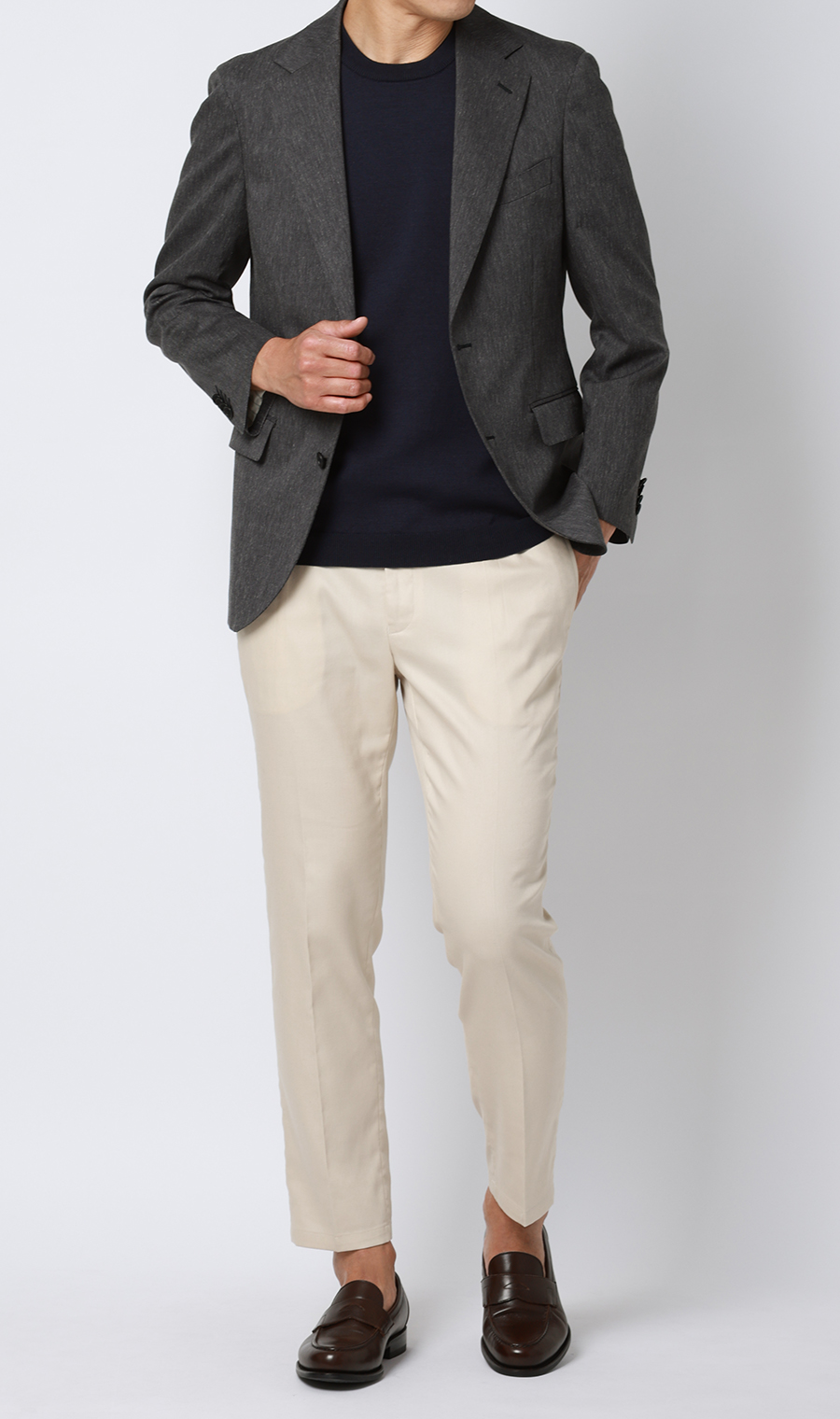 コットンコーデュラ半袖ニットT【オペラネック】【TOGA MODEL】【TOGA KNIT】【2026年モデル】 ネイビー S