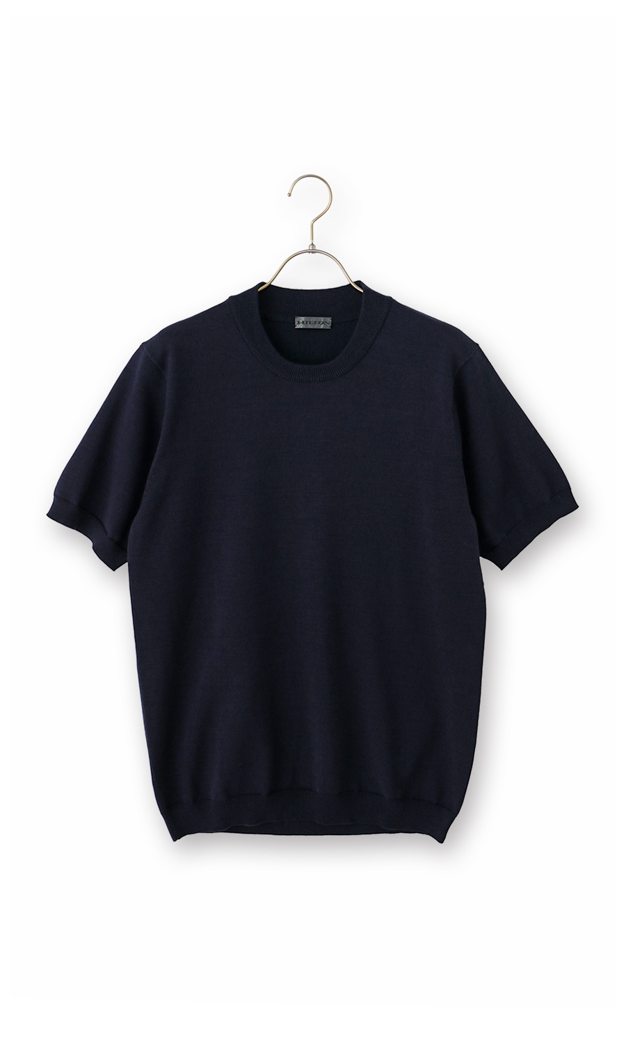 コットンコーデュラ半袖ニットT【オペラネック】【TOGA MODEL】【TOGA KNIT】【2026年モデル】 ネイビー S