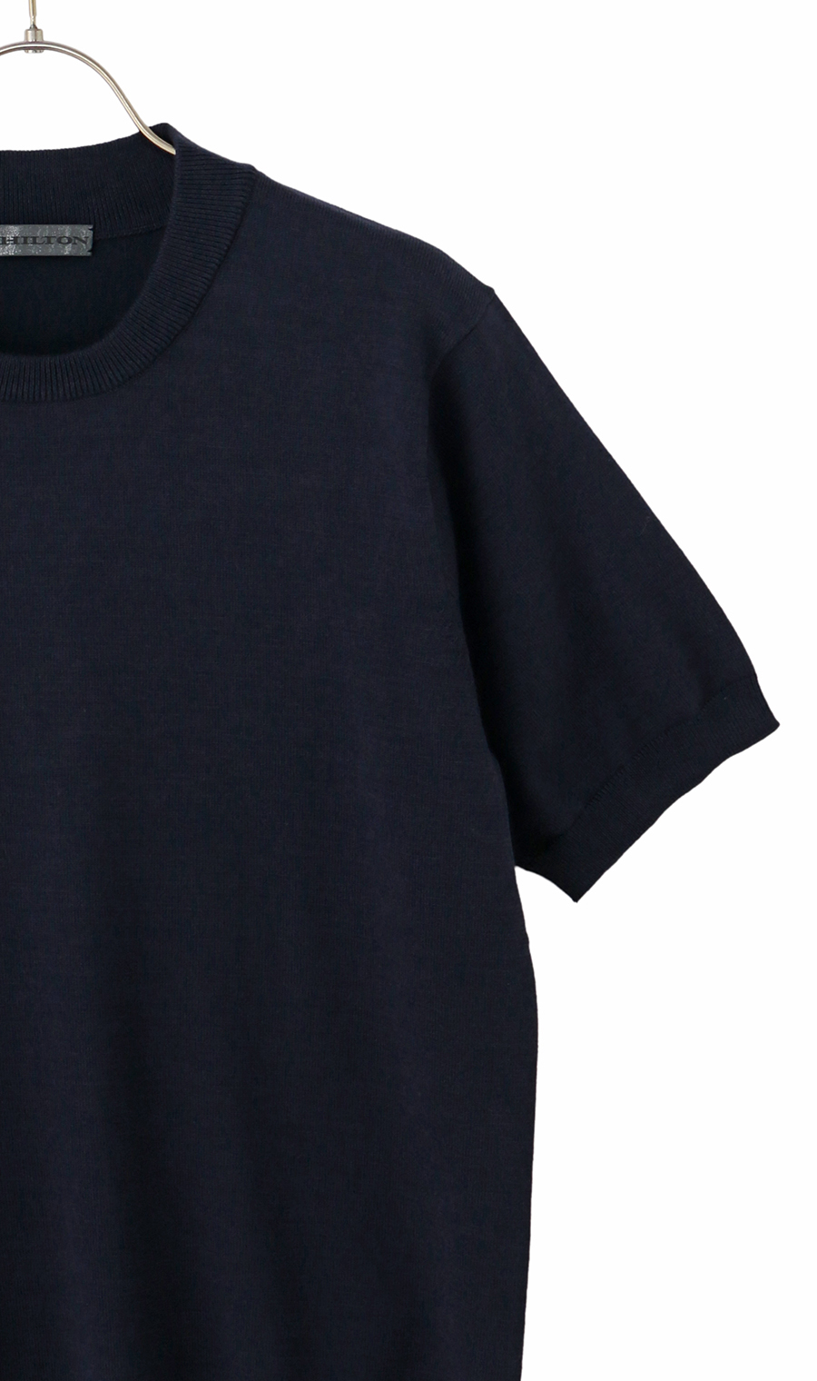 コットンコーデュラ半袖ニットT【オペラネック】【TOGA MODEL】【TOGA KNIT】【2026年モデル】 ネイビー S