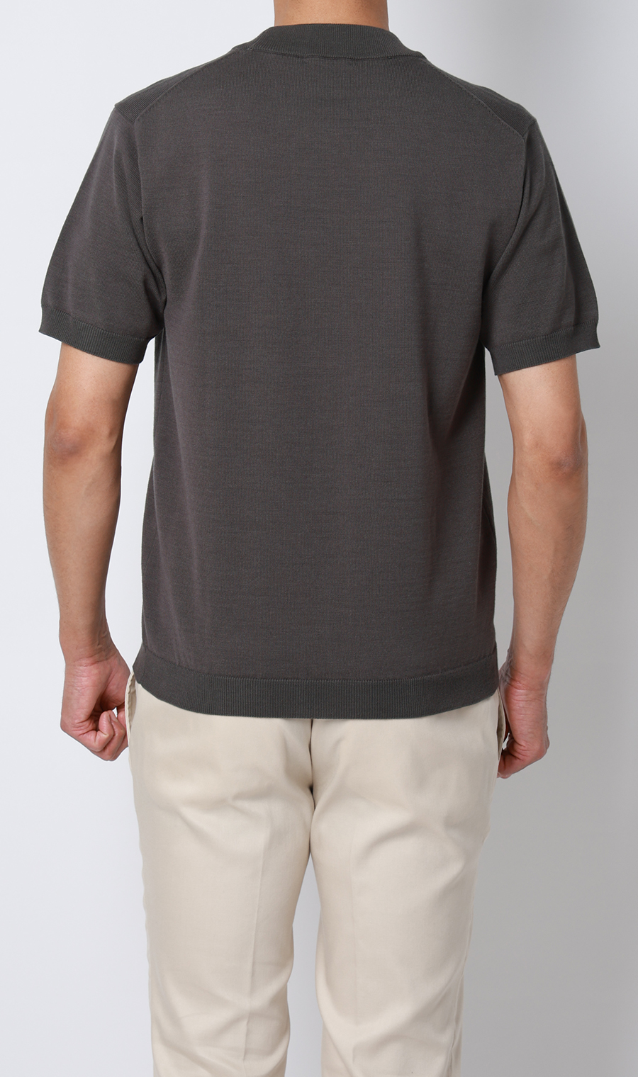 コットンコーデュラ半袖ニットT【オペラネック】【TOGA MODEL】【TOGA KNIT】【2026年モデル】 チャコール S