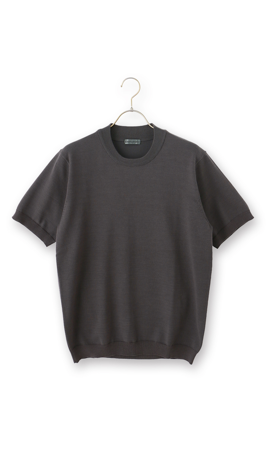 コットンコーデュラ半袖ニットT【オペラネック】【TOGA MODEL】【TOGA KNIT】【2026年モデル】 チャコール S