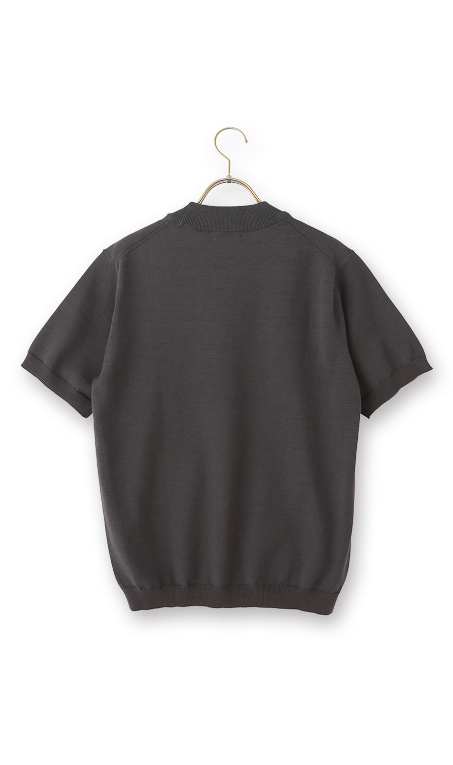 コットンコーデュラ半袖ニットT【オペラネック】【TOGA MODEL】【TOGA KNIT】【2026年モデル】 チャコール S