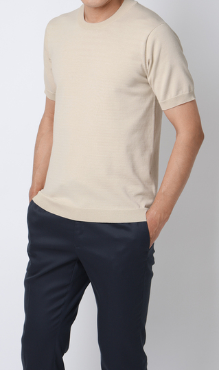 コットンコーデュラ半袖ニットＴ【オペラネック】【TOGA MODEL】【TOGA KNIT】【2026年モデル】【WEB限定】