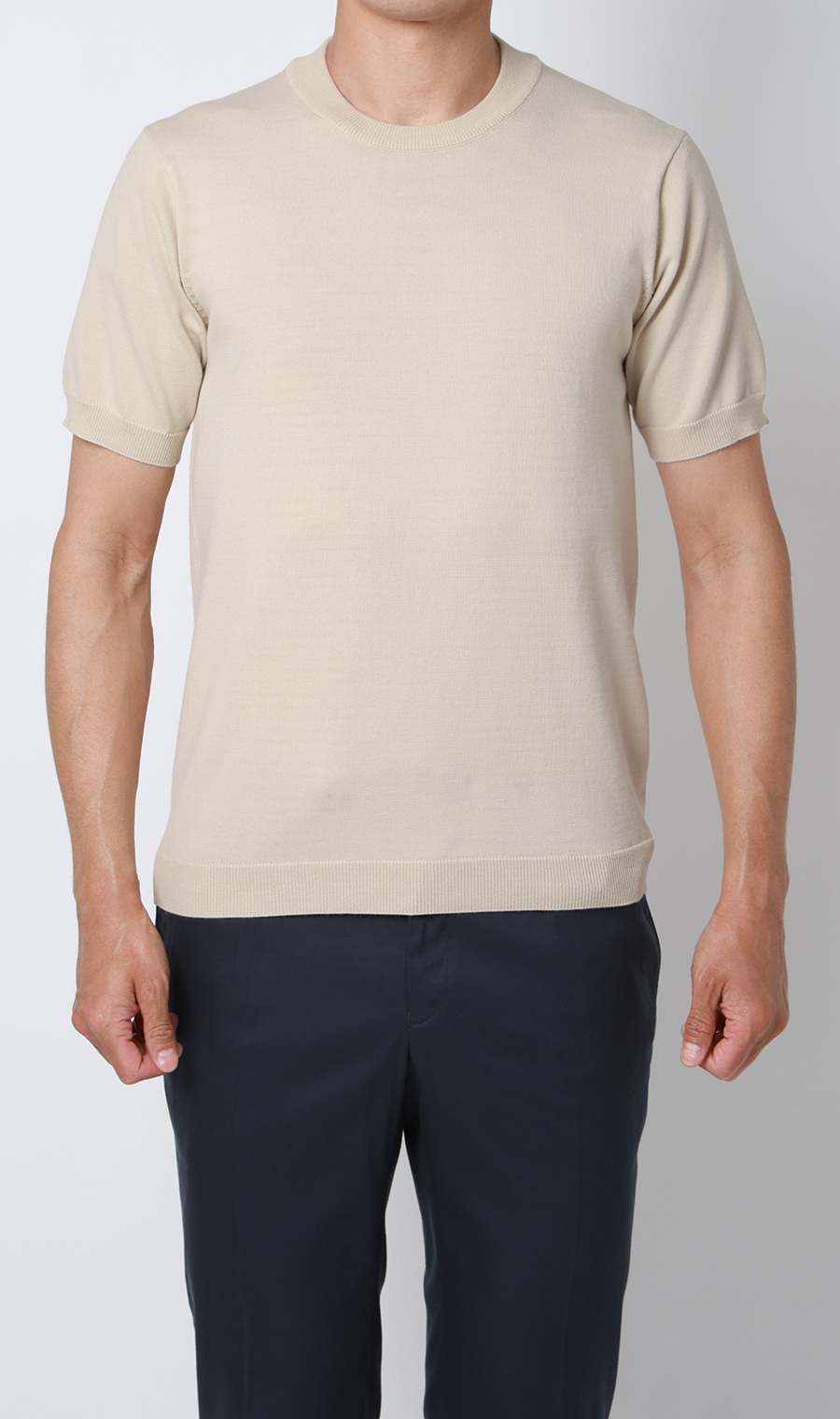 コットンコーデュラ半袖ニットT【オペラネック】【TOGA MODEL】【TOGA KNIT】【2026年モデル】【WEB限定】 ベージュ S