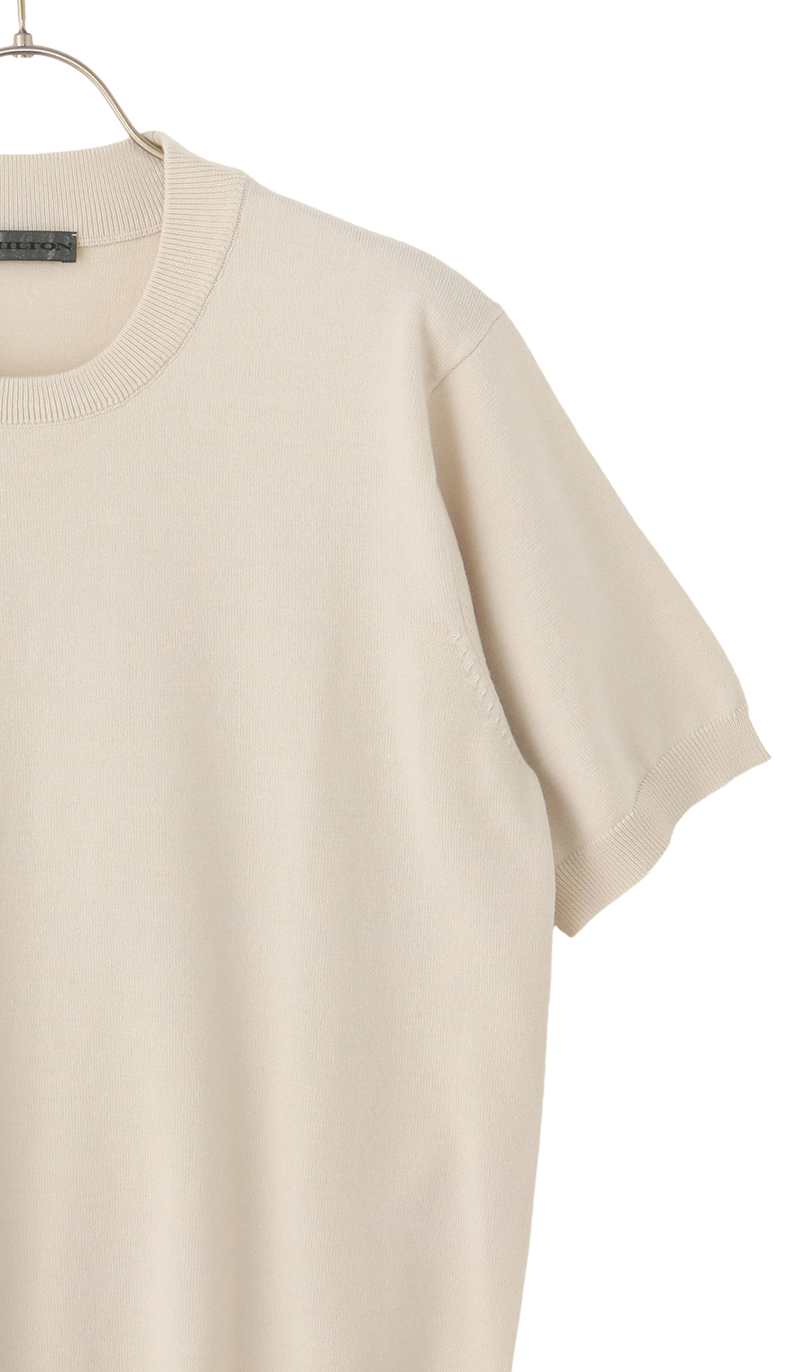 コットンコーデュラ半袖ニットT【オペラネック】【TOGA MODEL】【TOGA KNIT】【2026年モデル】【WEB限定】 ベージュ S