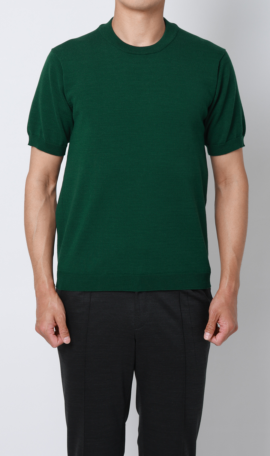 コットンコーデュラ半袖ニットT【オペラネック】【TOGA MODEL】【TOGA KNIT】【2026年モデル】【WEB限定】 グリーン S