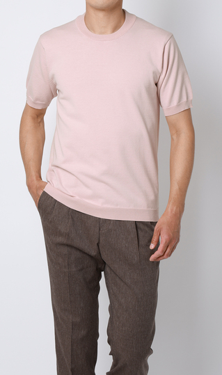 コットンコーデュラ半袖ニットＴ【オペラネック】【TOGA MODEL】【TOGA KNIT】【2026年モデル】