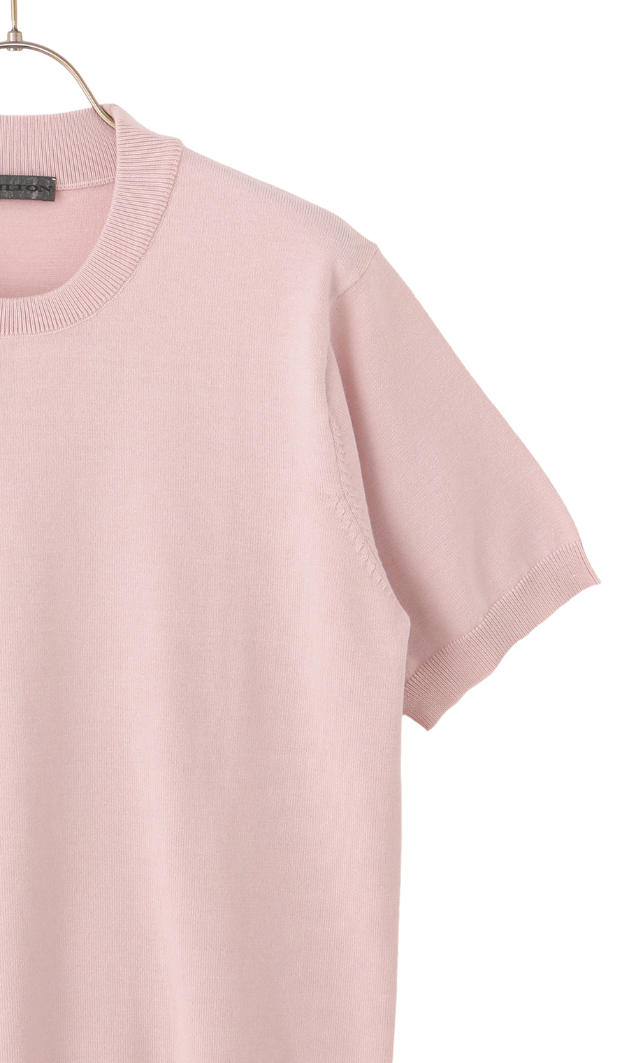 コットンコーデュラ半袖ニットT【オペラネック】【TOGA MODEL】【TOGA KNIT】【2026年モデル】 ピンク S
