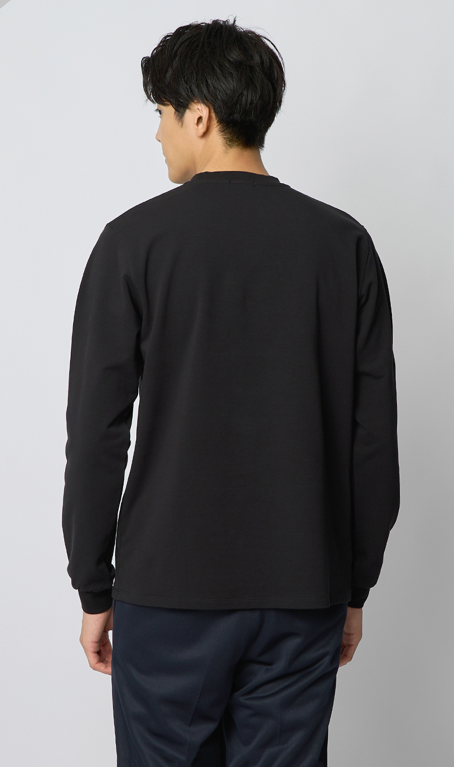 クルーネックTシャツ【長袖】 ブラック S