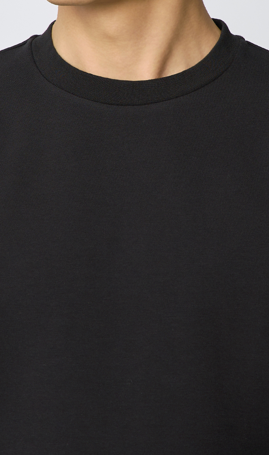 クルーネックTシャツ【長袖】 ブラック S