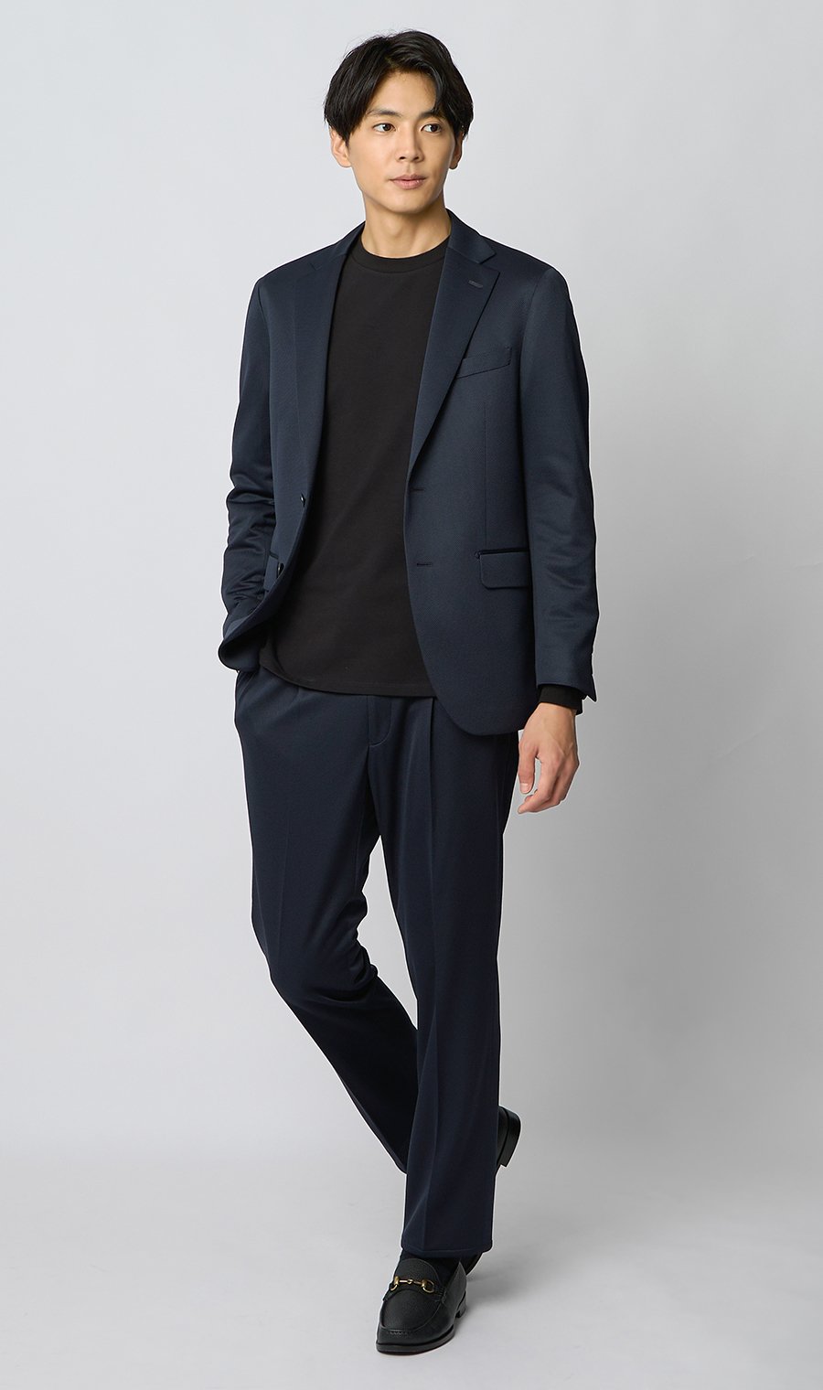 クルーネックTシャツ【長袖】 ブラック S