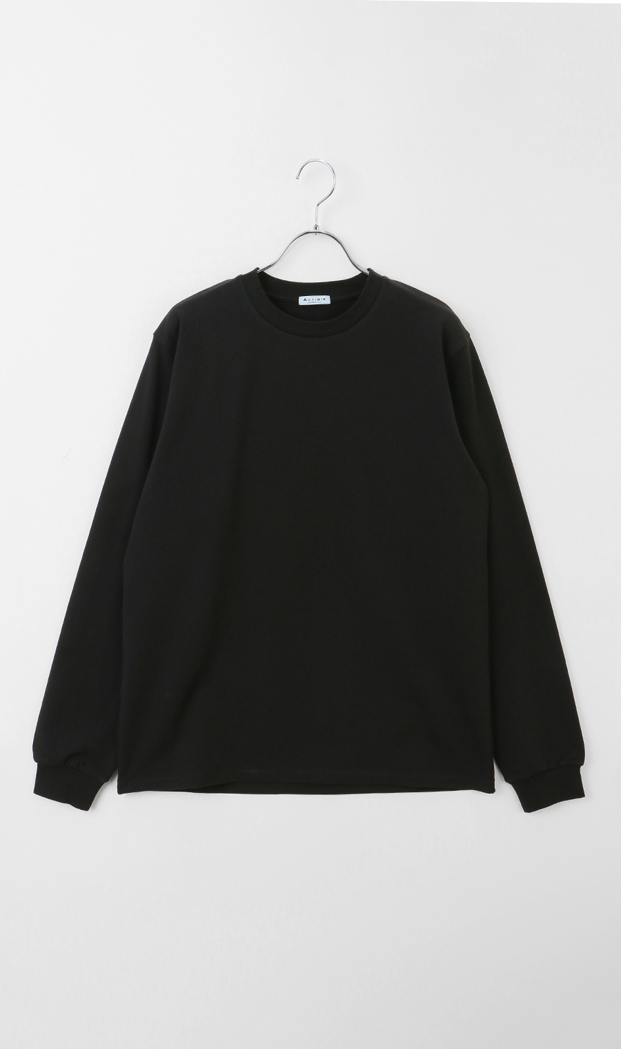 クルーネックTシャツ【長袖】 ブラック S