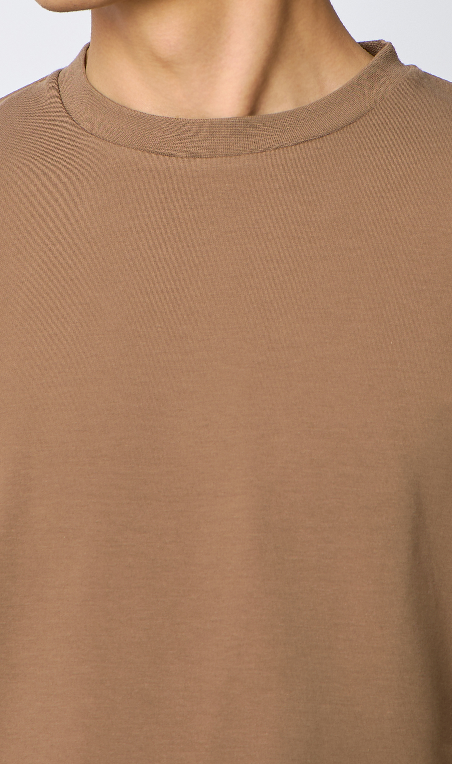 クルーネックTシャツ【長袖】 ブラウン S