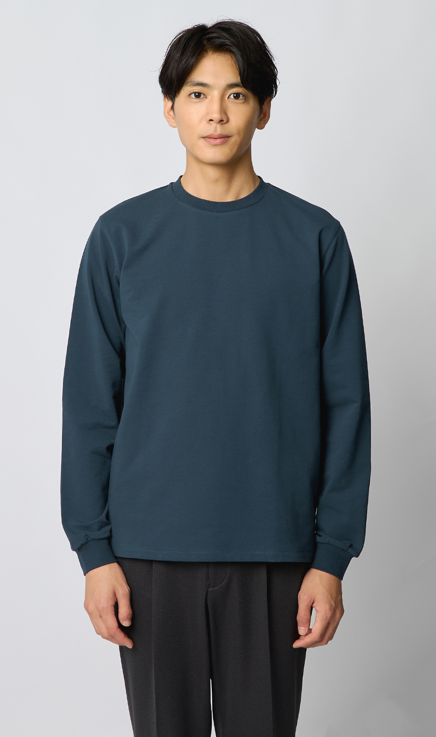 クルーネックTシャツ【長袖】 ネイビー S