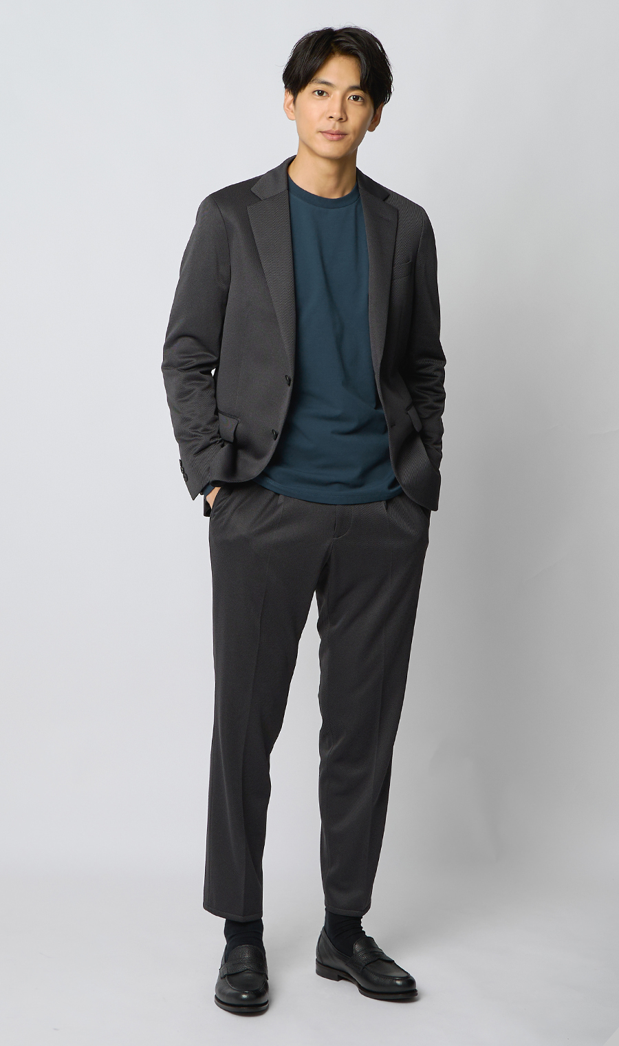 クルーネックTシャツ【長袖】 ネイビー S