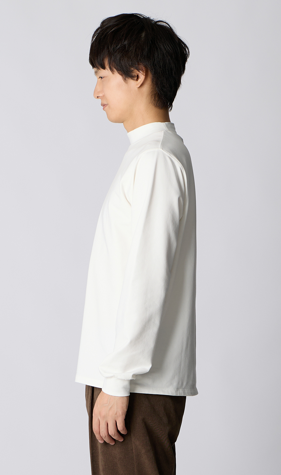 モックネックTシャツ【長袖】 ホワイト S