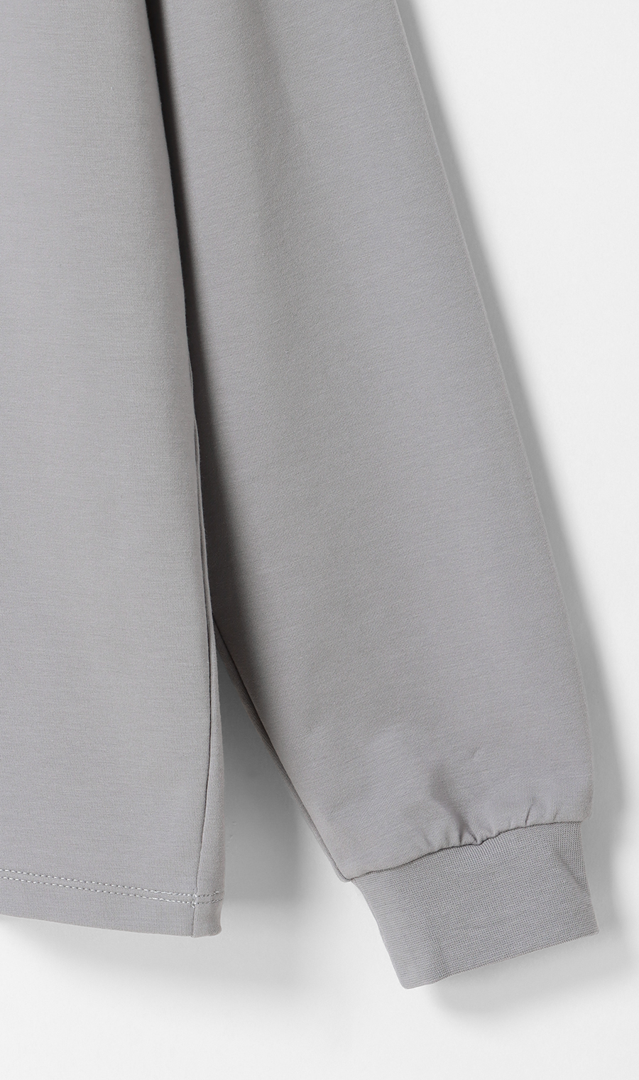 モックネックTシャツ【長袖】 グレー S