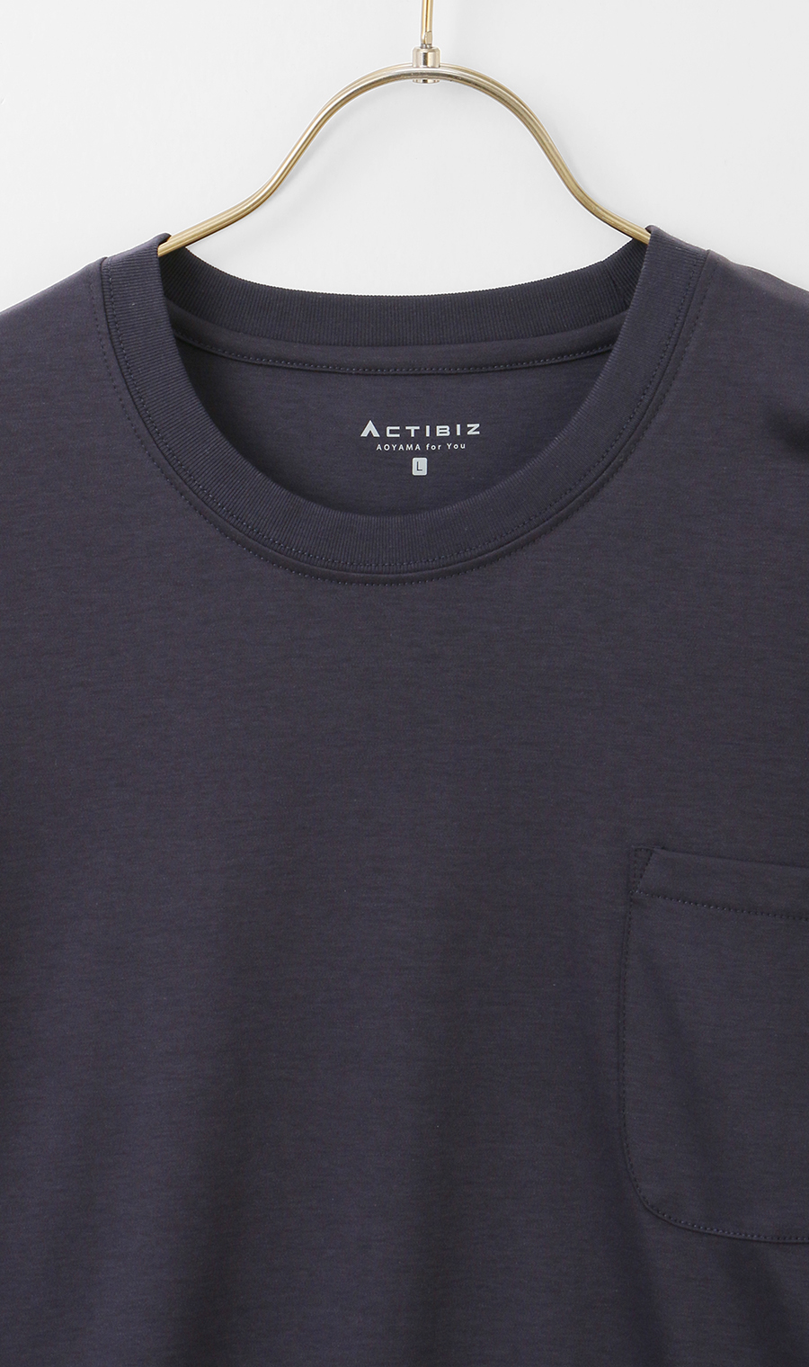 形態安定 Tシャツ【COOL CONTACT】【＃すご】 ネイビー M