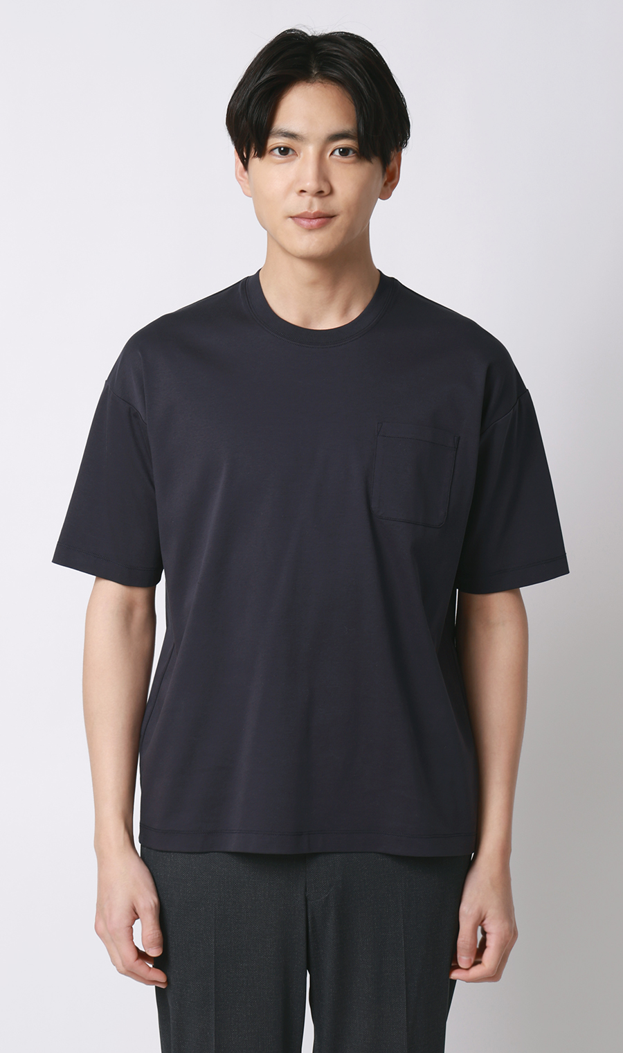 ■形態安定Tシャツ【#すご】【WEB限定】 ネイビー S