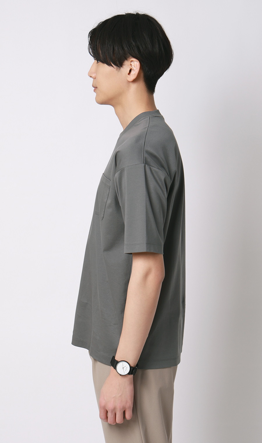 ■形態安定Tシャツ【＃すご】【WEB限定】 チャコール S