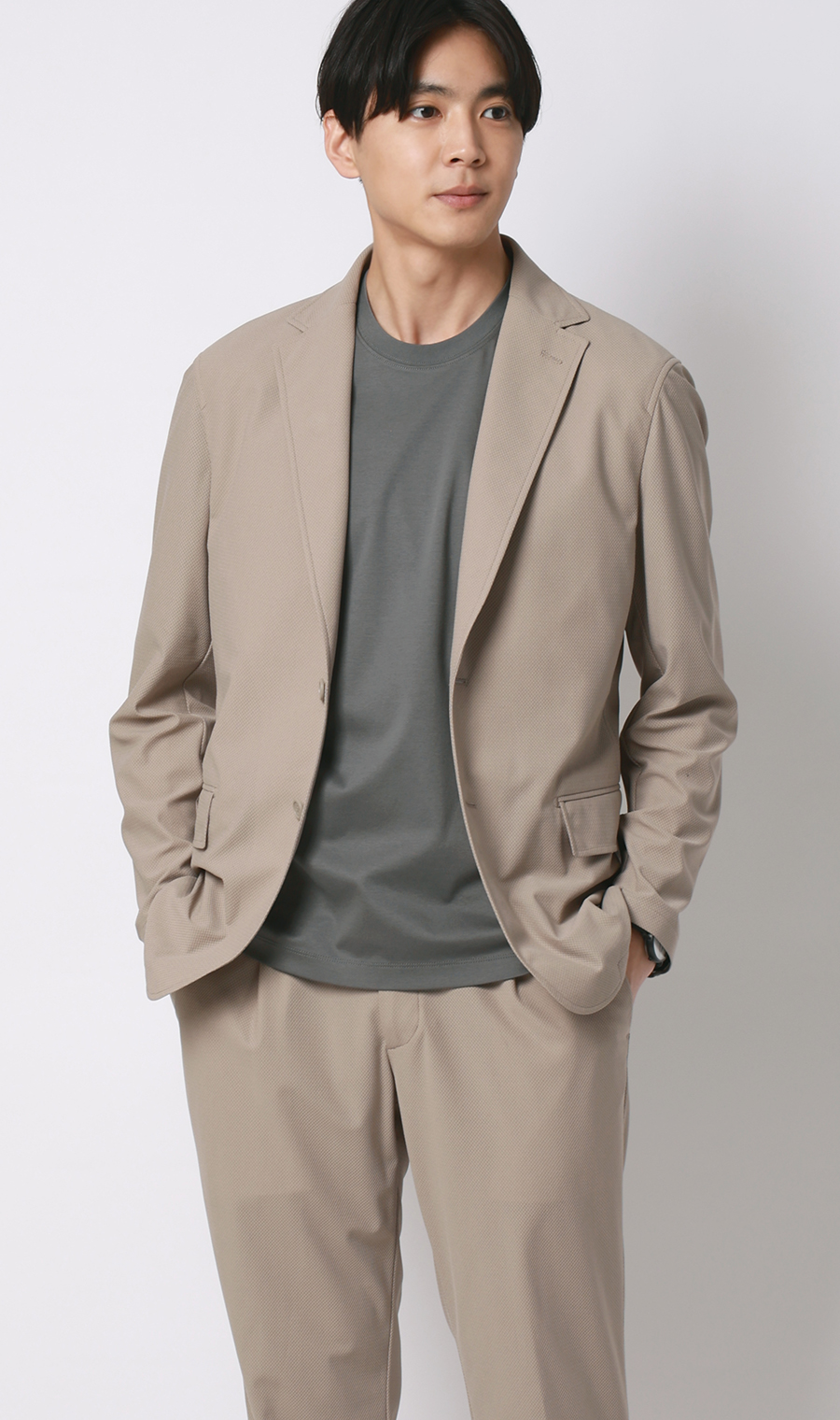 ■形態安定Tシャツ【＃すご】【WEB限定】 チャコール S