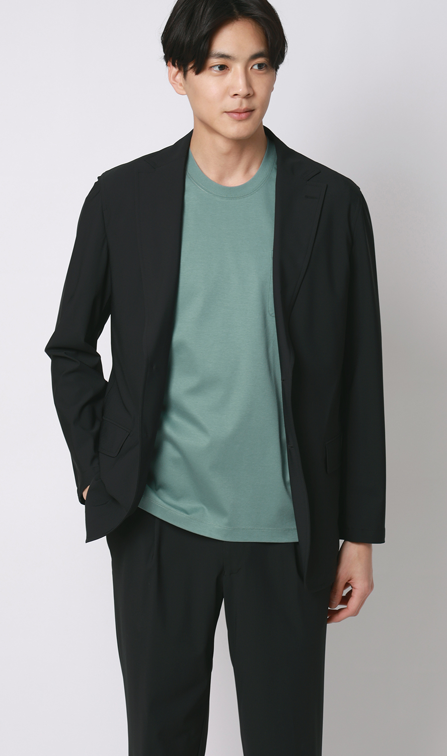 ■形態安定Tシャツ【＃すご】【WEB限定】 グリーン S