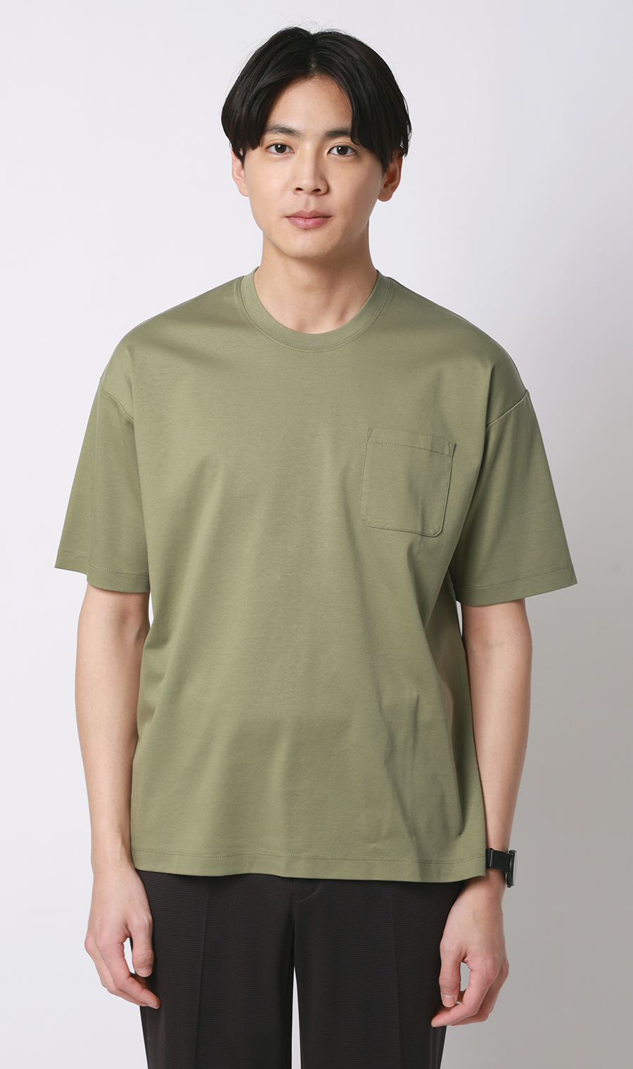 形態安定Tシャツ【＃すご】 カーキ S