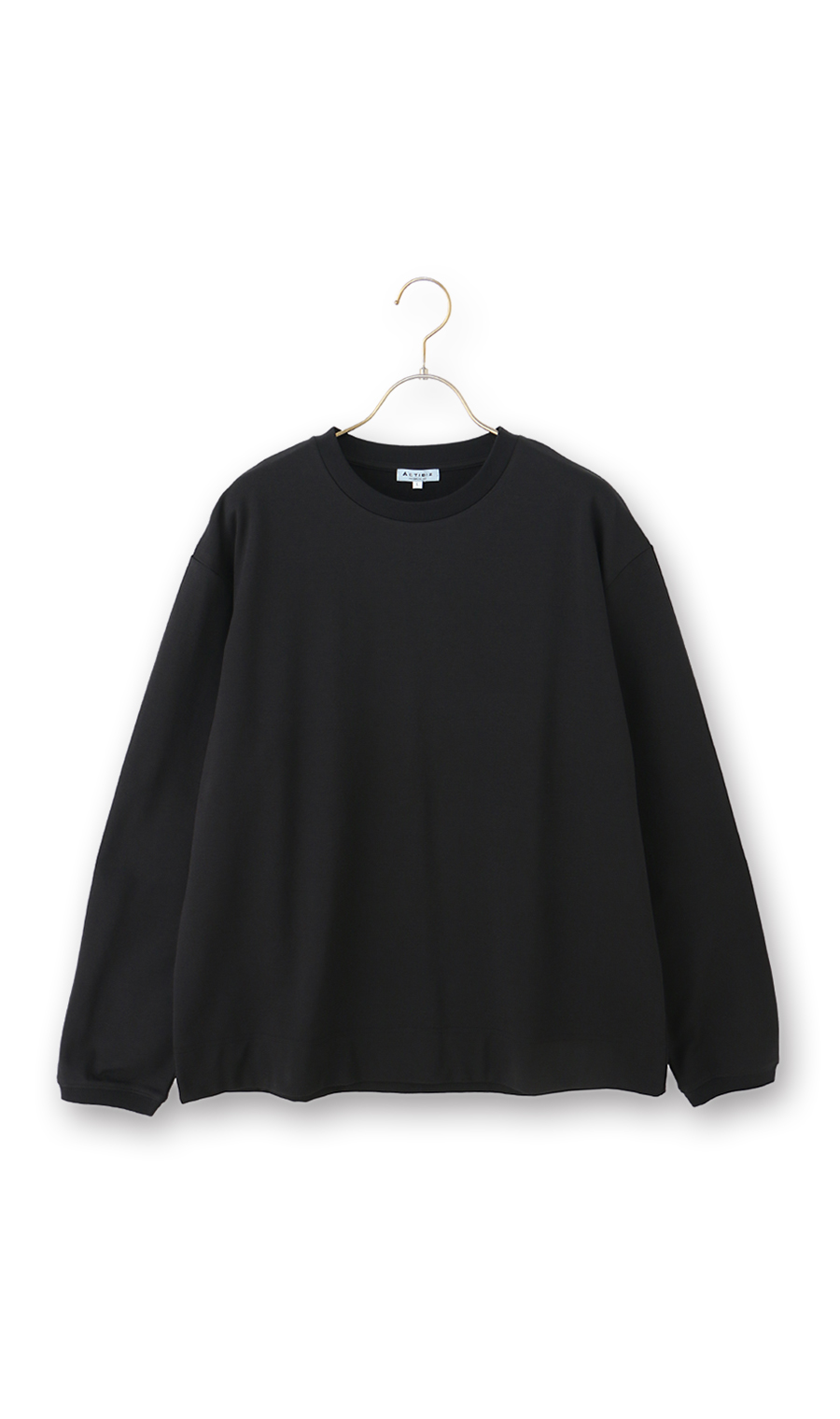 ポンチクルーネックTシャツ【長袖】 ブラック LL