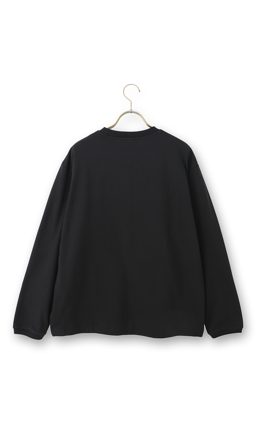 ポンチクルーネックTシャツ【長袖】 ブラック S